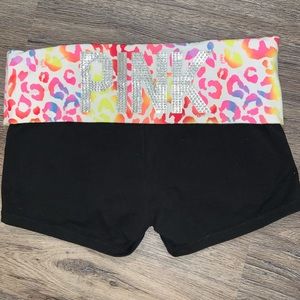VS PINK yoga shirts with animal print detailing